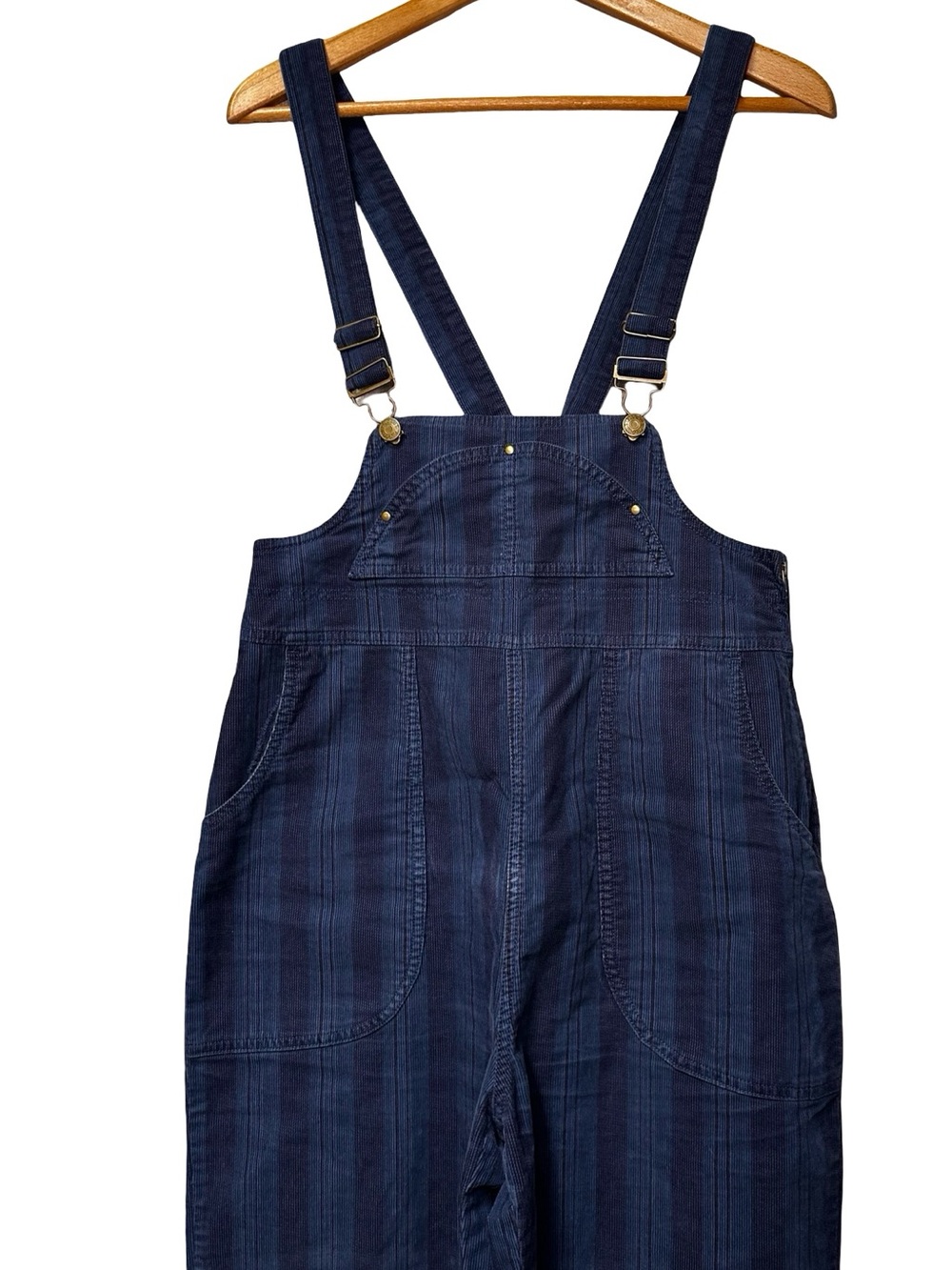 Pilcro Anthropologie Relaxed Corduroy Overalls Size 29 Blue Striped Wide Leg - Picture 5 of 16